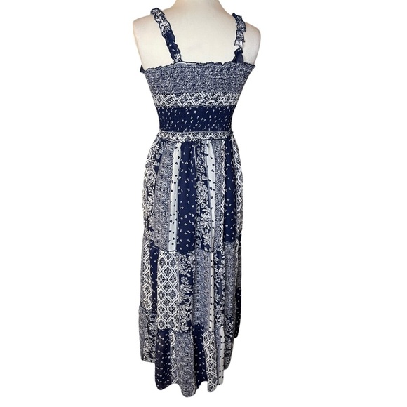 Ellen Weaver Tiered Skirt Bandana Print Dress Sz M - Picture 2 of 7